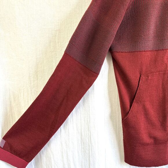 Stone Island Shadow Project Men's Knit Zip-Up Dark Red Wool Blend Cardigan Sz M - Picture 3 of 16